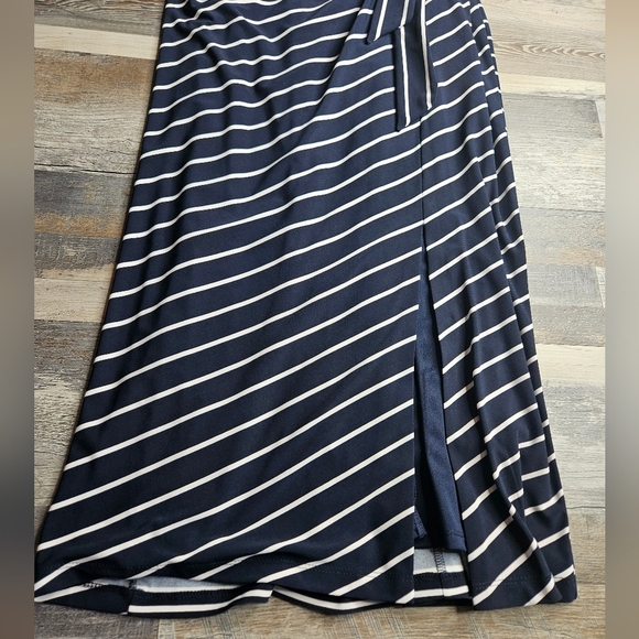 Lauren Ralph Lauren GREEN Label Strappy Midi Dress NEW Navy Blue White Size 10 - Picture 3 of 11
